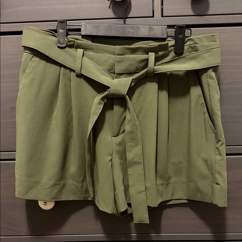 Banana Republic Olive High Waist Shorts with Tie